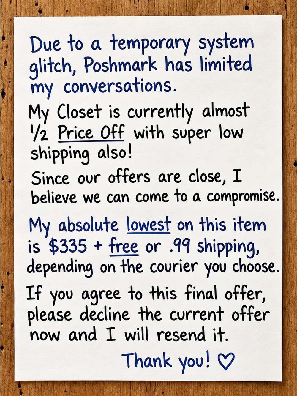 For customer communication